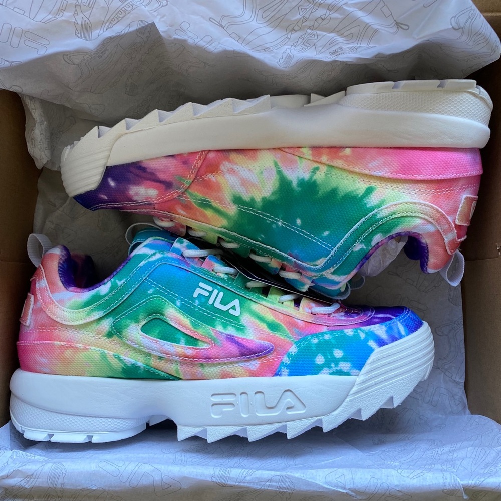 BRAND NEW with box Tie Dye Fila Disruptor Sneakers